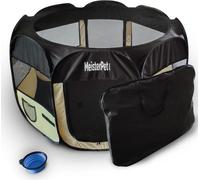 MeisterPet Parc pour chiots Parc pour animaux pour petits animaux comme chiens, chats, avec écuelle de voyage e Ecuelle à eau/nourriture pliable et sac de transport 115 x 115 x 64 cm