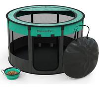 Meisterpet® Parc pour chiots pliable Parc pour chiots Parc pour animaux pour chiens lapins chats pour l'intérieur ou l'extérieur - plusieurs couleurs avec écuelle de voyage pliable e ! Taille : Ø x H 