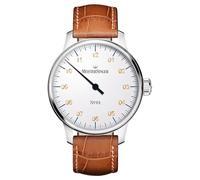 MeisterSinger N°1 Cadran Blanc/Bracelet Cuir Marron AM3301G