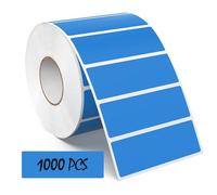Meitaat 1000 Pieces Étiquettes Bleus 76×25 mm Autocollantes Adhésives Gommettes Rectangulaires en Vinyle et ÉTanche pour Bureau & Entrepôts