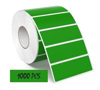 Meitaat 1000 Pieces Étiquettes Vertes 76×25 mm Autocollantes Adhésives Gommettes Rectangulaires en Vinyle et ÉTanche pour Bureau & Entrepôts