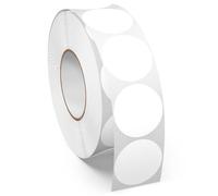 Meitaat 1000 Pieces Gommettes Rondes Blanches 25 mm Autocollantes Pastilles Adhésives Étiquettes Circulaires en Vinyle et ÉTanche pour Bureau & Entrepôts