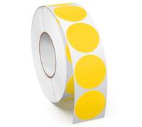 Meitaat 1000 Pieces Gommettes Rondes Jaunes 25 mm Autocollantes Pastilles Adhésives Étiquettes Circulaires en Vinyle et ÉTanche pour Bureau & Entrepôts