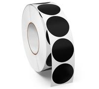 Meitaat 1000 Pieces Gommettes Rondes Noires 25 mm Autocollantes Pastilles Adhésives Étiquettes Circulaires en Vinyle et ÉTanche pour Bureau & Entrepôts