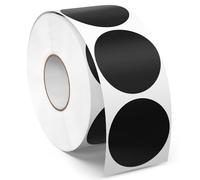 Meitaat 1000 Pieces Gommettes Rondes Noires 38 mm Autocollantes Pastilles Adhésives Étiquettes Circulaires en Vinyle et ÉTanche pour Bureau & Entrepôts