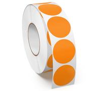 Meitaat 1000 Pieces Gommettes Rondes Oranges 25 mm Autocollantes Pastilles Adhésives Étiquettes Circulaires en Vinyle et ÉTanche pour Bureau & Entrepôts