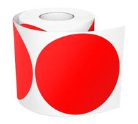 Meitaat 300 Pieces Gommettes Rondes Rouges 100 mm Autocollantes Pastilles Adhésives Étiquettes Circulaires en Vinyle et ÉTanche pour Sols & Entrepôts