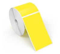 Meitaat 500 Pieces Étiquettes Jaunes Fluorescentes 76×127 mm Grands Autocollantes Adhésives Gommettes Rectangulaires en Vinyle et Étanche pour Bureau & Entrepôts
