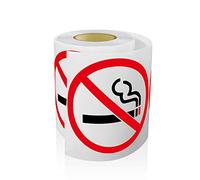 Meitaat Lot de 200 autocollants ronds d'interdiction de fumer, 7,6 cm, pour fenêtre, porte, magasin - Panneau anti-fumoir - Pour intérieur - Panneau d'interdiction de fumer