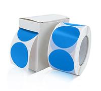 Meitaat - Lot de 500 autocollants ronds - 38 mm - Bleu - Petits pastilles adhésives - Code couleur - Autocollants ronds - Amovibles et résistants aux intempéries - Avec boîte distributrice