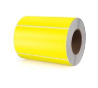 Meitaat Lot de 500 étiquettes autocollantes rectangulaires jaunes en vinyle, 100 x 50 mm, imperméables et amovibles