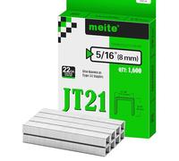 meite Agrafes Type 53/8 mm, Couronne de 11,2 mm, Galvanisées Agrafes JT21, Idéales pour Bricolage et Décoration Maison, Lot de 1 600 pièces