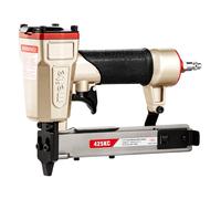 meite Agrafeuse pneumatique de calibre 18, couronne étroite de 6,35 mm, s'adapte aux agrafes de 1,27 cm à 2,5 cm, déclencheur de sécurité, pour bois, meubles, tissu, cuir, bricolage et projets