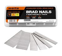 meite Clous de Finition Brad en Acier Inoxydable 304, Lot Assorti de 1 200 Pièces en 3 Tailles (19 mm, 32 mm, 50 mm), Clou pour Cloueuse 18G, Pour Menuiserie et Travaux de Finition