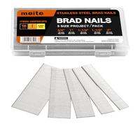 meite Clous de Finition Brad en Acier Inoxydable 304, Lot Assorti de 2 000 Pièces en 5 Tailles (19 mm, 25 mm,32 mm, 38mm, 50 mm), Clou pour Cloueuse 18G, Pour Menuiserie et Travaux de Finition