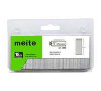 meite Clous de Finition Brad Galvanisés Type 18G/25 mm, Lot de 1 000, Clou pour Cloueuse 18G, Pour Menuiserie et Travaux de Finition