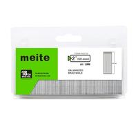 meite Clous de Finition Brad Galvanisés Type 18G/50 mm, Lot de 1 000, Clou pour Cloueuse 18G, Pour Menuiserie et Travaux de Finition