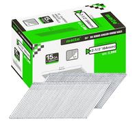 meite Clous de Finition Galvanisé à Angle de Type DA 15G / 64 mm, 34 Degres, 15G Clous DA Inclinés Pour Cloueuse, Ideals Pour Finitions, Moulures Et Menuiserie, Lot de 2 000