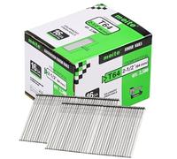 meite Clous de Finition Galvanisés de Type 16G / 64 mm, Diamètre du Fil 1,6 mm, Tête 2,8 × 1,6 mm, 16GA Clous pour Cloueuse, pour le Travail du Bois et la Tapisserie, Lot de 2500