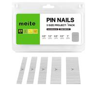 meite Clous finettes 23GA, Assortiment 5 Tailles (10mm, 12mm, 15mm, 19mm, 25mm, 2 000 pcs par taille) Galvanisés Micro Clous Pour Cloueuse 23GA, Fil diamètre 0,63 mm, Lot de 10 000