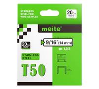 meite Lot de 1512 agrafes marines en acier inoxydable T50, agrafes robustes de 2,4 cm pour agrafeuse - Calibre 20 - Couronne T50 - Agrafes d'ameublement pour eau salée, applications marines