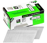 meite Type 16G / Clous de finition inclinés 38 mm, clous de finition galvanisés de 16 gauge à 20 degrés pour pistolet cloueur (2 000 pièces)