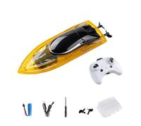 Meiurlex Bateau RC 2,4 GHz avec éclairage coloré, jaune transparent | La correction manuelle du rameur aide à maintenir le fuselage lumineux dans le sens de conduite souhaité.