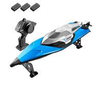 Meiurlex Bateau RC 70 km/h, Auto-redressement, Bleu, 3 Batteries