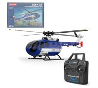 Meiurlex C186MAX Hélicoptère RC pour adultes, 2,4 G 4 CH hélice unique sans aileron 6 axes Gyro télécommande, positionnement du flux optique (version RTF/2 batteries)