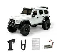 Meiurlex RC Crawler 1:30 avec 4WD et commande proportionnelle Blanc | Carrosserie ABS, phares, pneus antidérapants, environ 30 minutes. Temps de conduite, pour pistes intérieures et extérieures