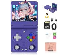 Meiurlex RG34XXSP - Console de jeu portable - Écran pliable IPS de 3,4" - Système Linux - Rétro - Avec carte TF 256 Go - 11 000 + jeux - Pour adultes