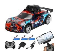 Meiurlex Voiture de drift radiocommandée 1:20 avec caméra et effets de lumière, 2,4 GHz télécommandée par application, voiture de course RC tout-terrain, jouet de voiture, cadeau