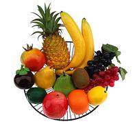 Meiwlong 13 PCS Artificiel RéalisteFruits Décoration Home Fête Faux Pineapple Banana Grape Lemon Orange Apple Mangosteen Pomegranate Pear Ornament Combination