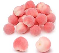 Meiwlong 27 PCS Mini Artificiel Peach Décoration Theme Fête Fake RéalistePlastic Accessoires Faux Réaliste Fruit Model Garnish Home Récolte Festival d'halloween
