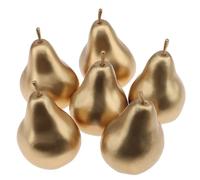 Meiwlong 6 PCS Artificiel Réaliste Pear Fake RéalisteDisplay Accessoires Décoration Golden Birthday Fête Christmas Faux Simulation Plastic Fruit Garnish Cuisine Festival