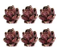 Meiwlong 6Pcs Artificiel Artichoke Plant Small Red Fake Légume Decor RéalisteFaux Floral Bouquet Indoor Christmas Wedding Cuisine Table Supplies