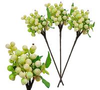 Meiwlong Blanc Vert Artificiel Baies Faux Mousse Fleurs Plantes Décoration Choix Mariage Bricolage Bouquet Guirlande Noël Arbre Arrangement