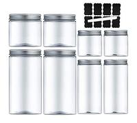 MEIXI Bocal Plastique Transparent, Bocaux en Plastique Pots de Stockage Récipient de Stockage en Plastique Récipient de Stockage de Grains pour Les Aliments Secs et Les Liquides
