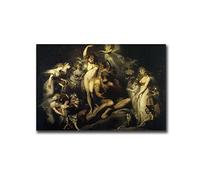 MEIXI MOBILE Impression sur toile Titania et Bottom Henry Fuseli Vintage Fairy Art Poster Fairies Fae Fairy Tale Fantasy Cuisine Salle à manger Décoration murale 50,8 x 76,2 cm Sans cadre