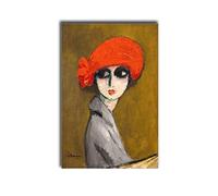 MEIXI MOBILE Peinture sur toile murale Le Coquelicot (coquelicot de maïs) par Kees Van Dongen - Poster imprimé pour cuisine, maison, salle à manger - 30,5 x 45,7 cm - sans cadre