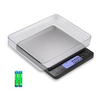 MEIYA Balance numérique de cuisine pour les onces et les grammes, 500 g par 0,01 g, balance numérique multifonction pour bijoux/pâtisserie, etc. 9 unités, fonction tare, 2 plateaux, avec batterie