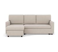 Best mobilier - Canapé d'angle Meiya 4 places réversible convertible coffre en tissu Beige