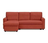 Best mobilier Canapé d'angle Meiya réversible 4 places convertible avec coffre en tissu Terracotta G