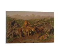 MEIYAN Poster Peintre Weaning The Calves Rosa Bonheur - Art mural - Impression sur toile - Décoration d'intérieur - 20 x 30 cm
