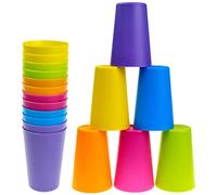 MEIYAXINWIN Lot de 12 gobelets en plastique colorés, de 160 ml, solides, réutilisables, en plastique rigide, réutilisables, pour fête, 6 couleurs