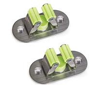 Meiyijia Porte Balai Mural Multifonctions, Perçage des vis et Auto-adhésif Mop Balai Support, 304 Brossé Inoxydable, pour accrocher Les Outils, 2 Pièces