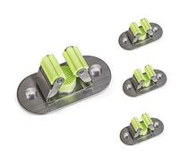 Meiyijia Porte Balai Mural Multifonctions, Perçage des vis et Auto-adhésif Mop Balai Support, 304 Brossé Inoxydable, pour accrocher Les Outils, 4 Pièces