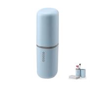 Meiyijia Set de gobelets à Eau de Voyage, Porte-Brosse à Dents et Dentifrice, Convient pour Le Camping, Les Voyages, Les Voyages d'affaires, Bleu