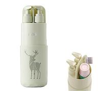 Meiyijia Tasses de Voyage, Coupe de Brosse à Dents, Brosse à Dents Étuis Voyage Portatif, 2 * 45ML Flacon Pompe Distributeur de Savon, Miroir, Peigne, pour Camping Voyage d'affaire (Vert)