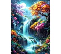MEIYUDA 5D Diamond Painting Adulte Pays des merveilles, Diamond-Painting Peinture Diamant, Diamond Painting Enfant Diamant Strass Point de Croix Cristal Painting pour Murale Décoration 30x40cm